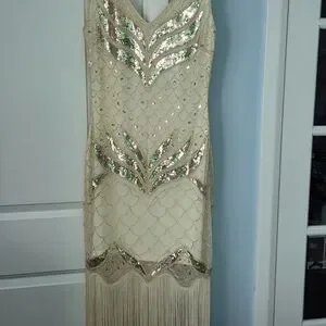 slim fit dress slacks 1920s Style Art Deco Flapper Fringe Party Dress - La Bande main image 0